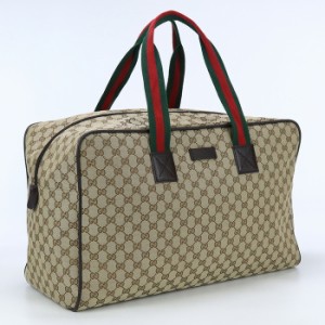 【中古】良品グッチ(GUCCI) GGキャンバス ボストンバッグ キャンバス 146310 ベージュ系　ランク：A us-2   ﾒﾝｽﾞ ﾚﾃﾞｨｰｽ