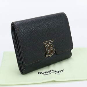 未使用品☆BURBERRY バーバリー TBロゴ レザー コンパクトウォレット/三つ折り財布 レッド 色っぽ