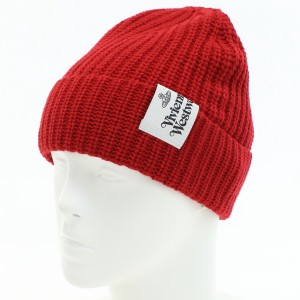 【新品】ヴィヴィアン・ウエストウッド Vivienne Westwood  ユニセックス−ニット帽　ブランド 81020007　K0001　H401 RED レッド系　war