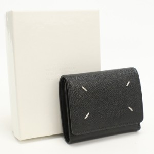 中古良品Maison Margiela  メゾンマルジェラ 三折財布 SA3UI0017 P4745 T8013 4ステッチ 三つ折り ウォレット レディース ブラック