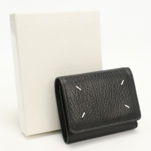 中古美品Maison Margiela  メゾンマルジェラ 三折財布 SA3UI0010 P4455 T8013 4ステッチ三つ折り ウォレット レディース ブラック