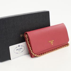 美品 PRADA 長財布 ウォレットチェーン プラダ PRADA 財布 バッグ SAFFIANO LEATHER WALLET CHAIN