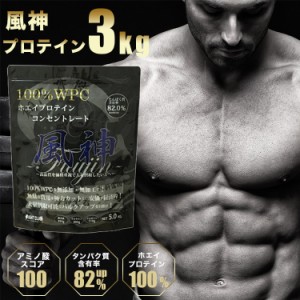 風神プロテイン3kg ホエイプロテイン 3kg 徳用3kg プロテイン 筋トレ トレーニング 3キロ 国産 無添加 無加工 ダイエット (FC03)