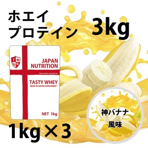 送料無料 コスパ最強 3kg 神バナナ味 プロテイン3kg 国産 とにかく美味しいプロテイン ホエイプロテイン テイスティホエイ 筋トレ 3キロ 