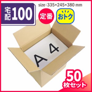 ダンボール 100サイズ 50枚 (335×245×380) 段ボール ダンボール箱 梱包資材 梱包材 整理 保管箱 (5350)