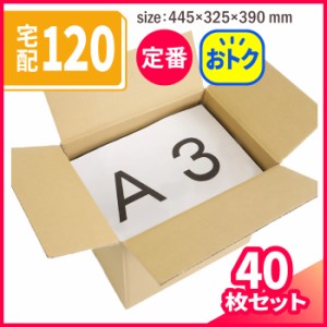ダンボール 120サイズ 40枚 (445×325×390) 段ボール ダンボール箱 梱包資材 梱包材 整理 保管箱 (5356)