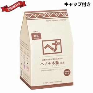 【ポイント倍々！最大+7%】ナイアード ヘナ+木藍 茶系 徳用400g トリートメントキャップ付き