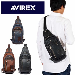 アビレックス ボディバッグ AVIREX 大きめ 大容量 バッグ 合皮 ショルダーバッグ アヴィレックス メンズ レディース ボディバック ブラン