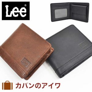 Lee リー 財布 二つ折り クリアポケット付き メンズ レディース 二つ折り財布 本革 革 レザー 2つ折り 2つ折り財布 ウォレット 彼氏 折り