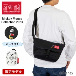 マンハッタンポーテージ ショルダーバッグ Manhattan Portage ミッキー 2023 FW ディズニー Nylon Messenger Bag JRS Flap Zipper Pocket