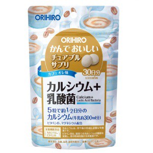 オリヒロ かんでおいしいチュアブルサプリ カルシウム+乳酸菌 150粒　30日分　カフェオレ味