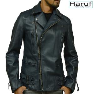 ライダースジャケット レザージャケット メンズ 本革 ダブルライダース 革ジャン 皮ジャン レザーブルゾン ジャケット バイク ネイビー の通販はau Pay マーケット ハルフレザー 商品ロットナンバー