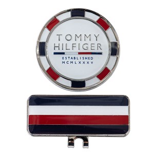 トミーヒルフィガー ゴルフ マーカー メンズ レディース 台座付き クリップ 金属 ロゴ ギフト プレゼント TOMMY HILFIGER GOLF シルバー 