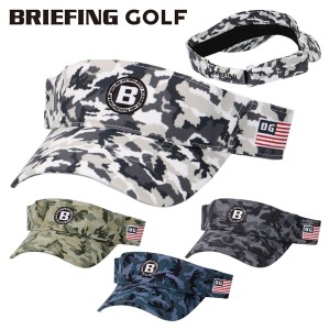 ブリーフィング ゴルフ バイザー メンズ 帽子 サンバイザー ベルクロ ゴルフバイザー 総柄 迷彩 カモ レア BRG233M69 BRIEFING GOLF