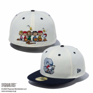 ニューエラ キャップ コラボ メンズ レディース 帽子 ピーナッツ スヌーピー 59FIFTY 14124366 NEW ERA 無地 シール 平つば フラットバイ