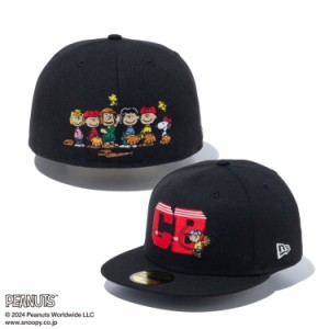 ニューエラ キャップ コラボ メンズ レディース 帽子 ピーナッツ チャーリーブラウン 59FIFTY 14124367 NEW ERA 無地 シール 平つば フラ