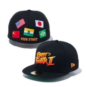 ニューエラ キャップ コラボ メンズ レディース 帽子 ストリートファイター 59FIFTY 14125311 NEW ERA 無地 シール 平つば フラットバイ