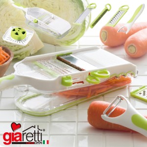 スライサー セット 野菜 安全ホルダー　収納 コンパクト giaretti ジアレッティ グリーン 送料無料