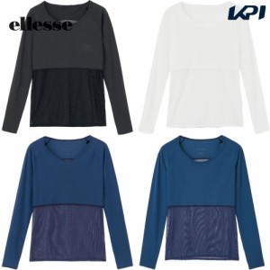 エレッセ Ellesse テニスウェア レディース   スキンシェルクールハイブリッドUVシャツ EW723102 2024SS