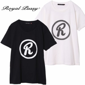 ROYAL PUSSY / ロイヤルプッシー「R STITCH BASIC TEE」定番ＲマークＴシャツ 半袖 黒 白 ブラック ホワイト メンズ レディース ロック 