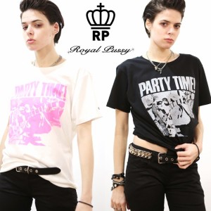 【30%OFF SALE】ROYAL PUSSY / ロイヤルプッシー「PARTY TIME！BASIC TEE」Tシャツ 半袖 黒 白 ブラック ホワイト ピンク メンズ レディ