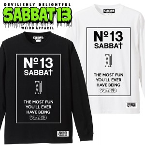 SABBAT13 / サバトサーティーン / サバト13「No.13 L/S T-sh TYPE-A」ロンＴ Ｔシャツ 長袖 黒 白 ブラック ホワイト スカル ドクロ メン