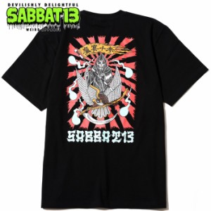 SABBAT13 / サバトサーティーン / サバト13「DEATH HAWK T」半袖Ｔシャツ オーバーサイズ 黒 ブラック 遊鷹 スカル ドクロ 魔宴十参 死神