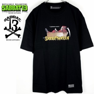 【15%OFF SALE】SABBAT13 / サバトサーティーン / サバト13「REAPER T」Ｔシャツ 半袖 黒 ブラック 死神 棺桶 スカル ドクロ メンズ レデ