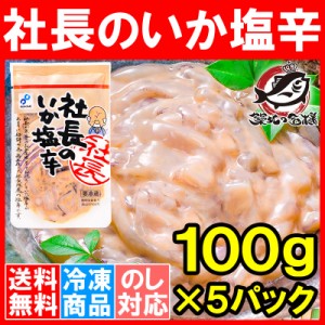 送料無料 社長のいか塩辛 イカの塩辛 100g×5パック 新鮮なイカで仕上げました。【社長の塩辛 イカ いか 塩辛 イカ塩辛 海鮮キムチ 烏賊 