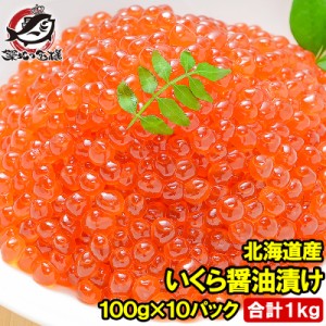 送料無料 イクラ 醤油漬け 1kg 北海道産 いくら 100g×10パック 最高級の一番手！銀座の寿司屋も使う厳選の本格派イクラ【いくら イクラ 