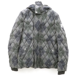 モンクレール MONCLER GAMMEBLEU メンズ ダウンジャケット アーガイル柄 グレー 表記サイズ2【mi】【中古】の通販はau