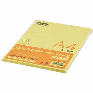 ＴＡＮＯＳＥＥ αエコカラーペーパーII Ａ４ イエロー 少枚数パック １冊（１００枚）