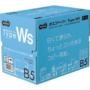 ＴＡＮＯＳＥＥ αエコペーパー タイプＷＳ 白くて滑らか、ちょっとコシのあるコピー用紙。 Ｂ５ １箱（２５００枚：５００枚×５冊）