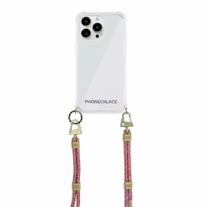 PHONECKLACE クロスボディストラップ付きクリアケース for iPhone 13 Pro Rainbow PN21608i13PRB