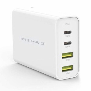 HyperJuice GaN 100W Dual USB-C/USB-A ACアダプタ HP-HJ-GAN100