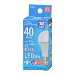 LED電球小形E17 40形相当 昼光色 オーム LDA4D-G-E17 AG6