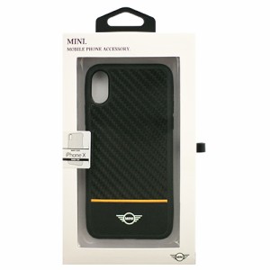 MINI 公式ライセンス品 iPhoneX専用 カーボン+PUハードケース Real Carbon Fiber - PC/TPU Hybrid Case - PU leathe