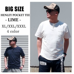 【送料無料】 メンズ 大きいサイズ Tシャツ XL XXL XXXL 2L 3L 4L ティーシャツ 半袖Tシャツ 半袖 インナー ヘンリーネック ポケット BBL