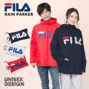 FILA フィラ レインパーカー  雨具 カッパ 合羽 レインウェア 梅雨 サイクル 自転車 袖口幅調整 ビッグロゴ 通勤 通学 フェス キャ