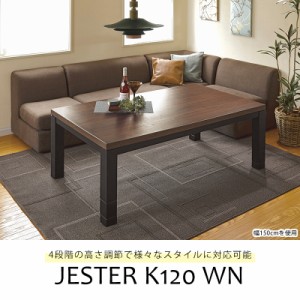 コタツ 長方形 120x80cm 天板ずれ防止ネジ付き コード収納付き 継脚 4段階高さ調節可 センターテーブル 炬燵 テーブル HG MT 