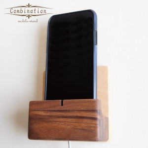 スマホスタンド 壁掛け おしゃれ 木製 iPhoneスタンド 携帯置き 充電しながら ウッドモバイルスタンド マグネット ウォルナット 天然木