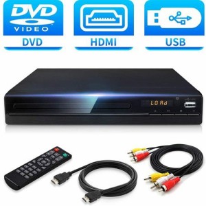 Jinhoo DVDプレーヤー1080Pサポート DVD/CDディスクプレーヤー 音楽再生 ブラック CPRM対応 HDMIケーブル付き テレビ/プロジェクター接続