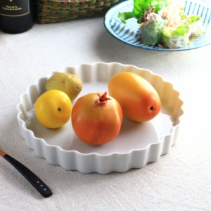 丸型シンプルグラタン皿 25.3cm 日本製 美濃焼 4人前くらいのファミリーサイズ グラタン ラザニア パイ キッシュ 耐熱皿 オーブン可 四人