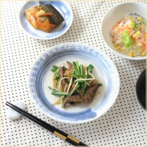 7寸大皿 呉須刷毛 日本製 美濃焼 和風パスタにもピタリ 丸皿 ワンプレート とんかつ皿 和食器