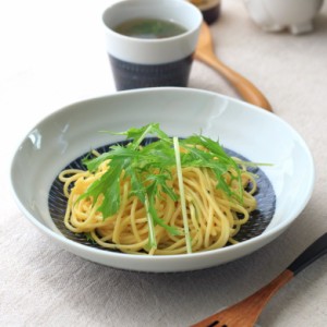 パスタ鉢 6.8寸 藍シノギカンナ 日本製 美濃焼 食器 和食器 器 皿 陶器 磁器 おしゃれ かわいい 一人暮らし 和食 和皿 深鉢 煮物鉢 大鉢 