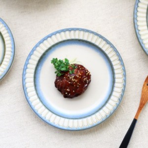 食器 ブルーポットマム 19.5cmプレート 日本製 美濃焼 7.5インチミート 和食器 器 皿 陶器 磁器 おしゃれ かわいい 一人暮らし 和食 和皿