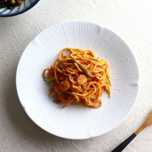 京千段 大皿 24.3cm 日本製 美濃焼 8.0皿 和食 和皿 プレート 丸皿 ステーキ皿 パスタ皿 和風 オムライス 青磁 薄い青 食器 うつわ 器 皿