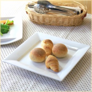 24cmスクエアリムプレート 日本製 美濃焼 角皿 パスタ皿 パン皿 プレート 白い食器 カフェ食器 正方形 洋食器