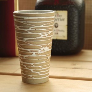 一口ビアカップ 糸吹白 日本製 美濃焼 今日の晩酌に ビアマグ スイスイ飲める小型カップ オシャレ 陶器製ビアカップ 和食器 和風居酒屋風