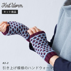 手編み キット 毛糸 ニットワーム 引き上げ模様のハンドウォーマー メリノM 編み物 キット 日本製 編み物キット 手編みキット ウール か